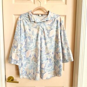 Vintage blue floral top